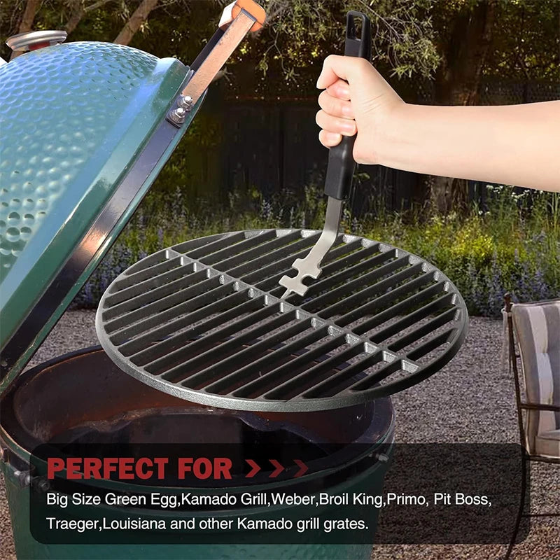 Universal Grill Grate Lifter Tool – BBQ Cast Iron Grid Gripper