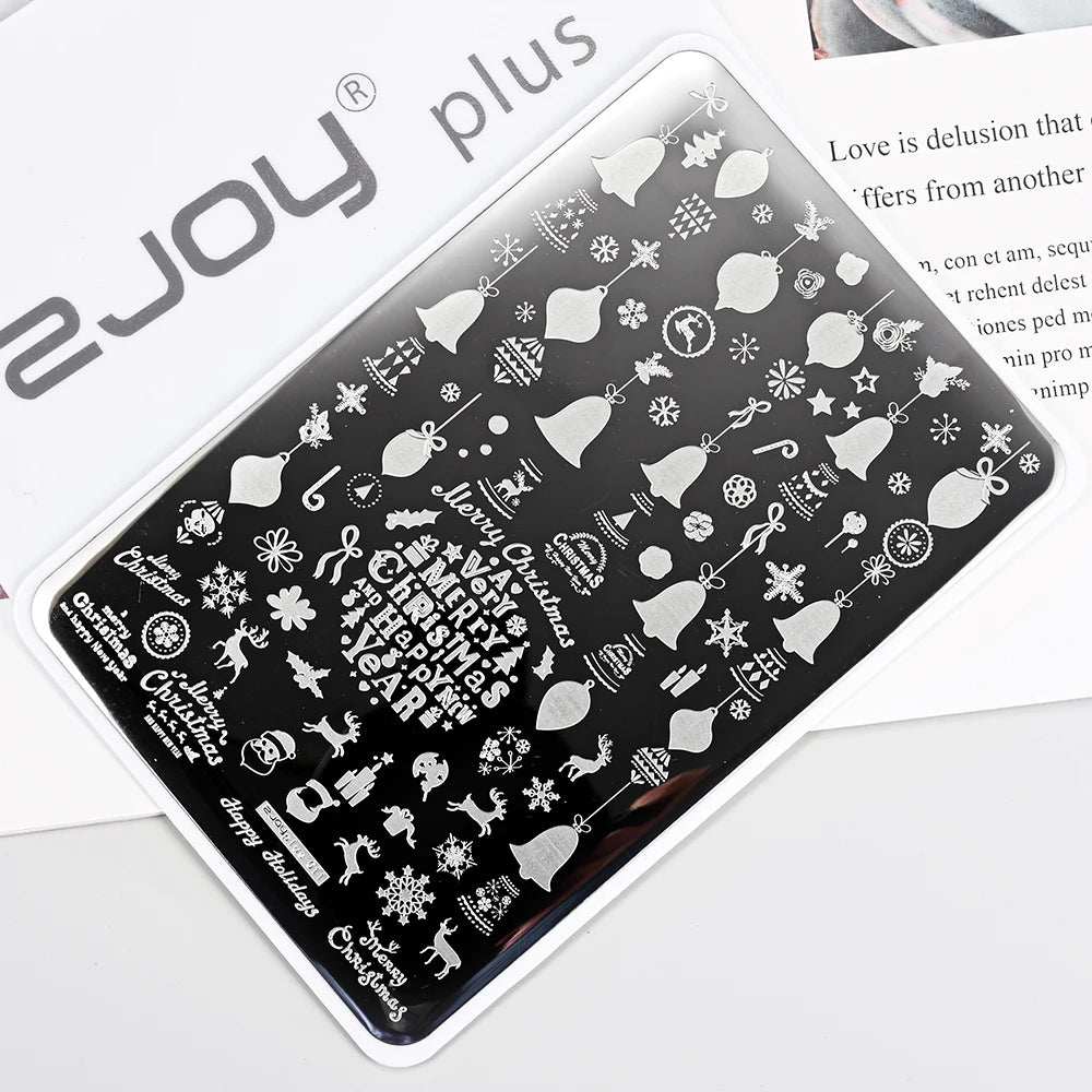 Nail Art Stamping Plate – Flower, Leaf & Butterfly Stencil Nail Stamping Plate PRIMED TL-Plus011