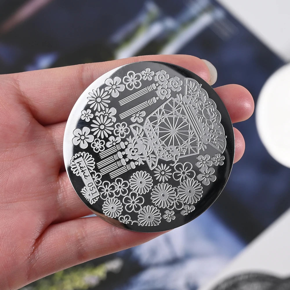 Nail Stamping Plate 5.5cm – Butterfly Flower Lace Stencil