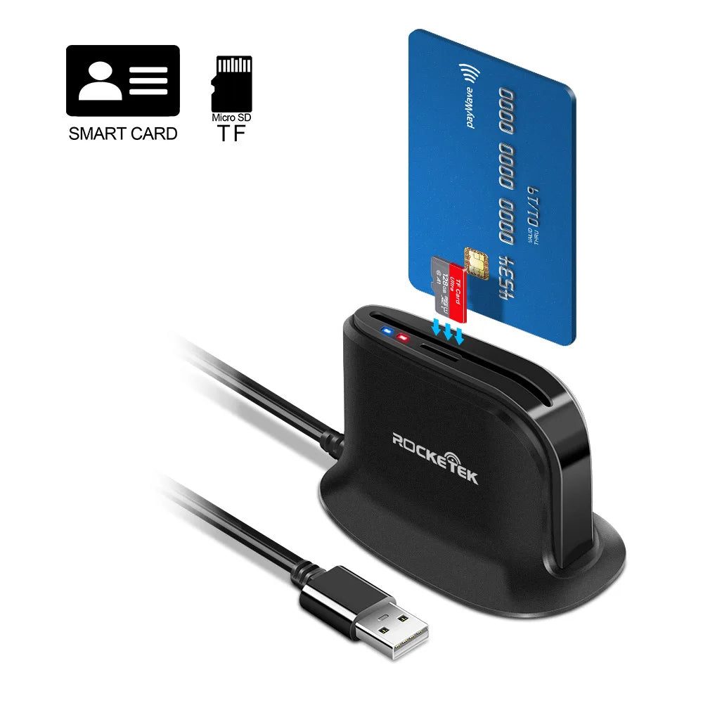 UTHAI CR812 USB Smart Card Reader – ATM, IC, ID, CAC & TF USB Card Reader PRIMED