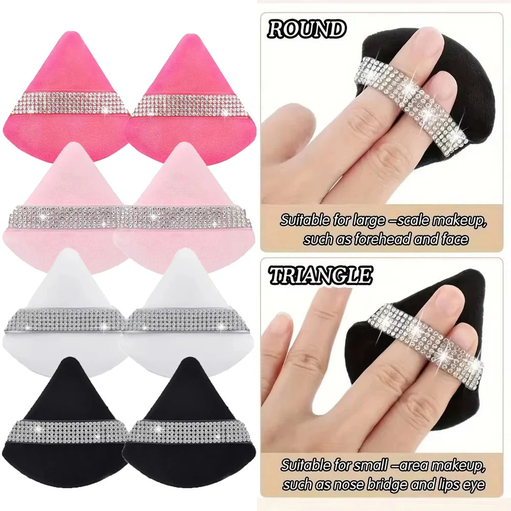 Triangle Crystal Velvet Setting Powder Puff – Diamond Ribbon