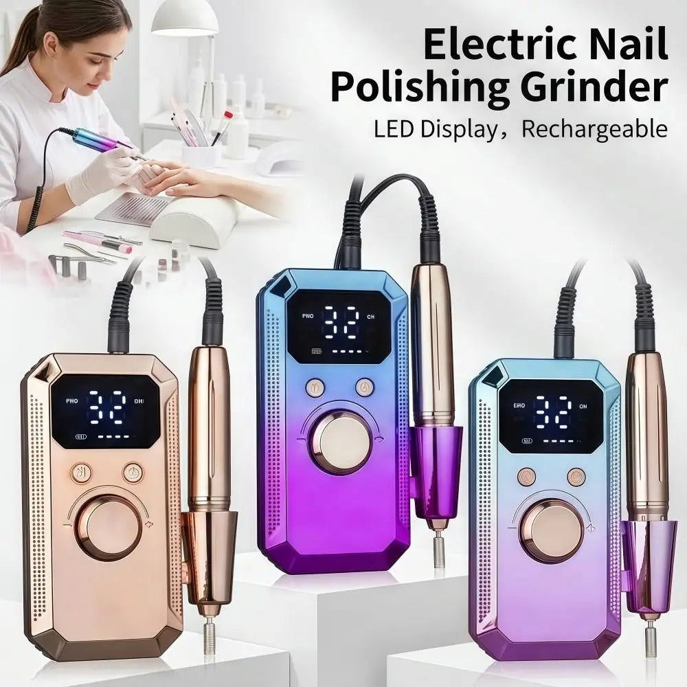 32-Speed Electric Nail Drill Grinder – LED Display & USB-C Electric Nail Drill PRIMED