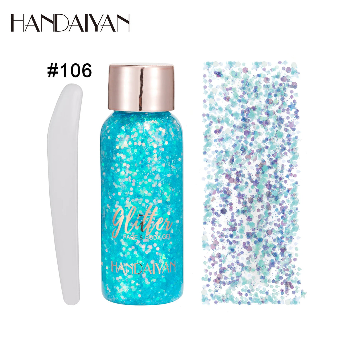 HANDAIYAN 9-Shade Glitter Gel for Face, Body, Hair & Nails Glitter Body Gel PRIMED 106 32g