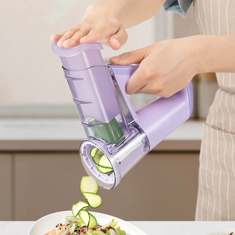 LMETJMA 40W Electric Cheese Grater & Salad Maker – 4 Blades Electric Food Grater PRIMED