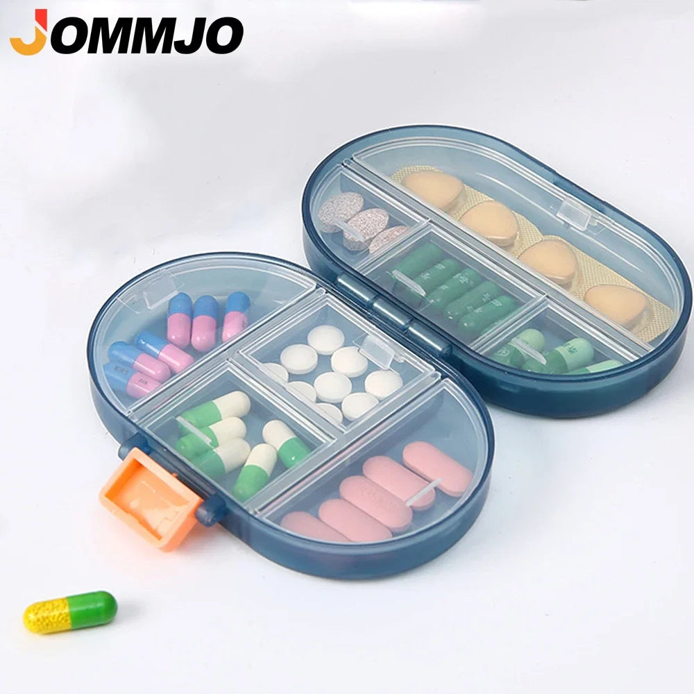 Travel Pill Organizer 8 Compartments – Airtight Medicine Case