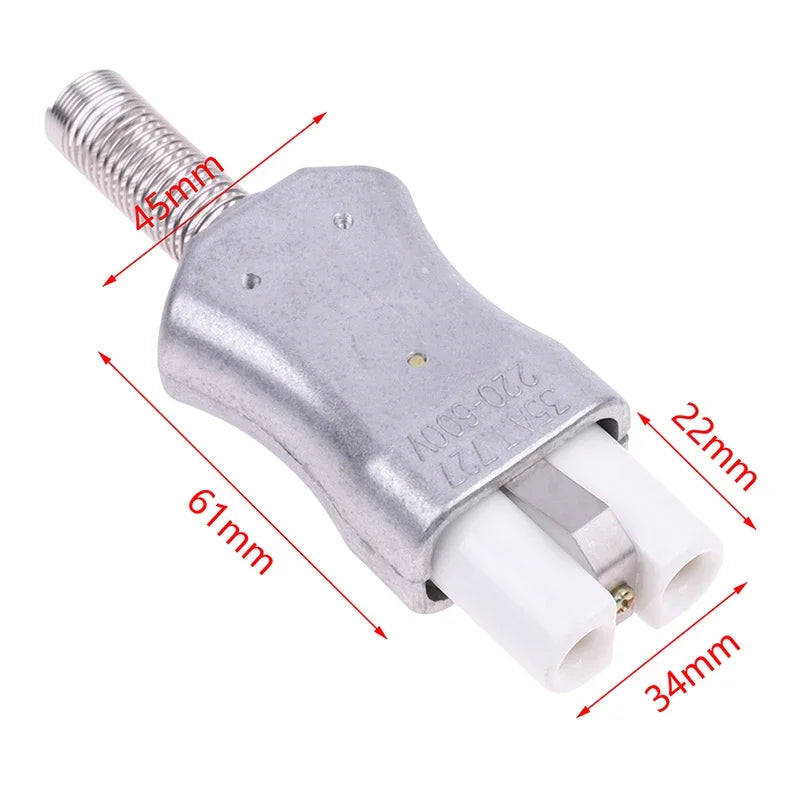 6mm IEC C8 Ceramic Industrial Plug Socket 35A High-Temp