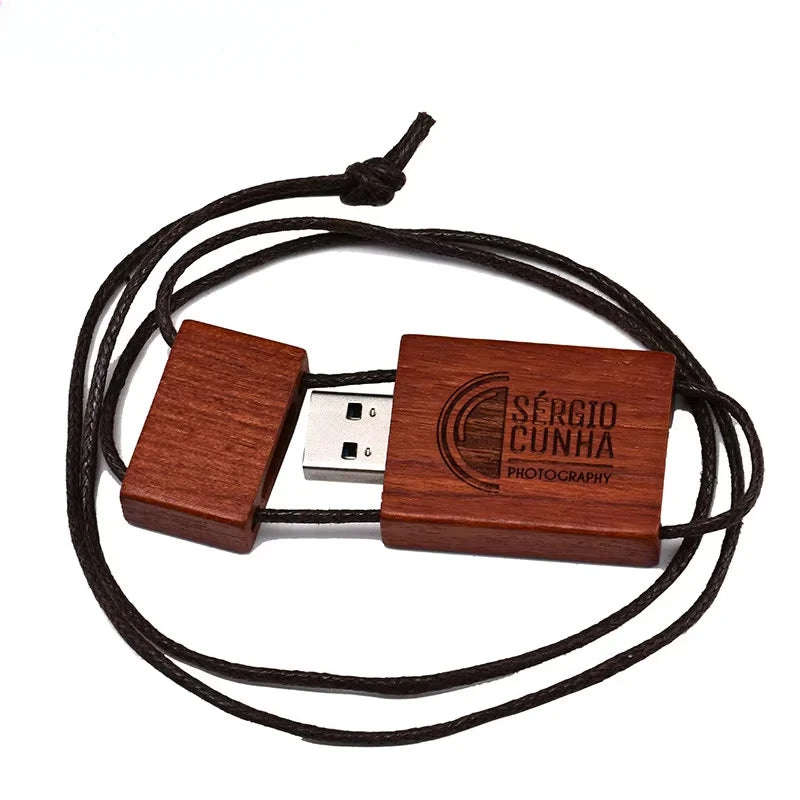 Wooden USB Flash Drive Custom Logo | 4GB–128GB Pen Drive