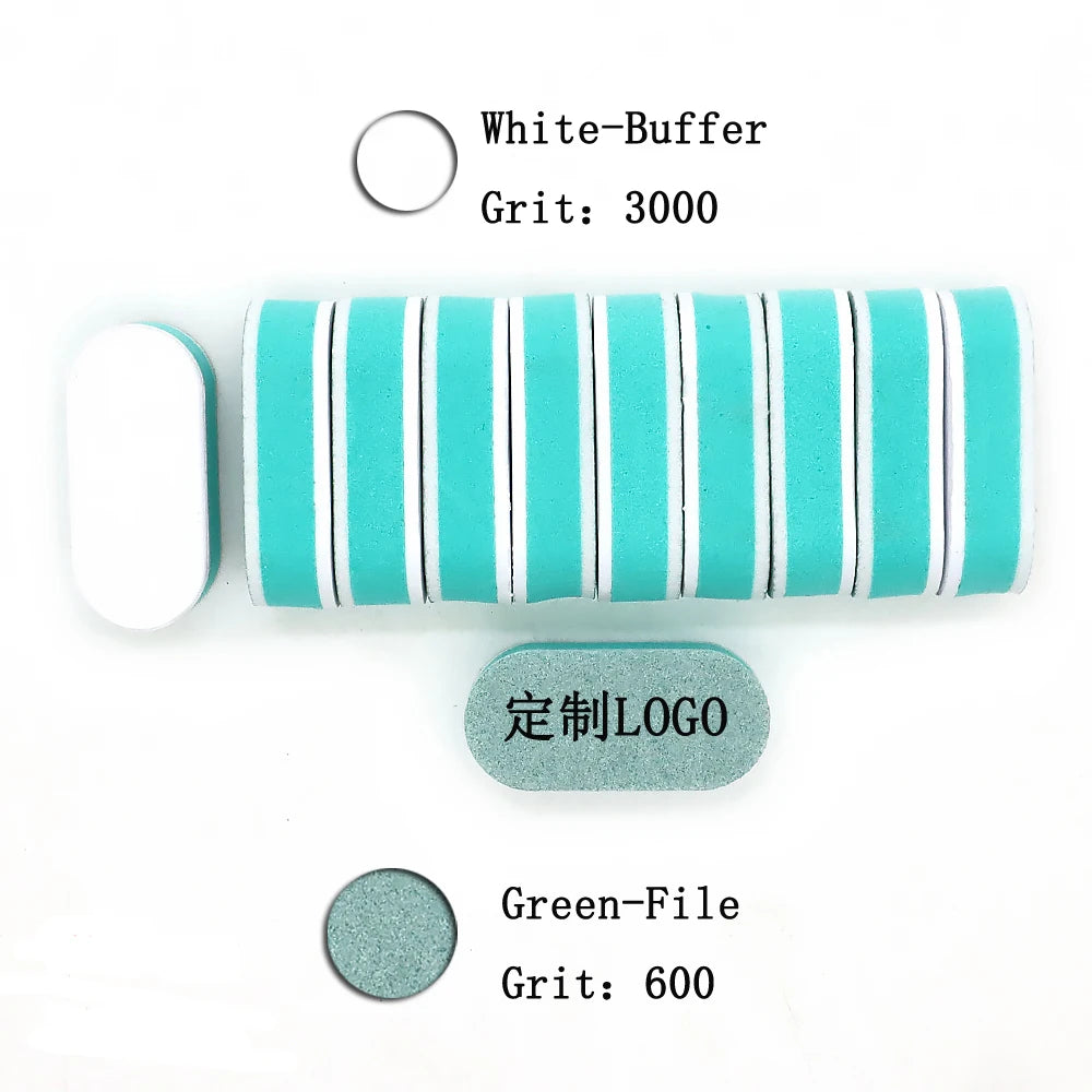 Mini Oval Nail Buffer Blocks 600/3000 Grit – 20/40/100 Pack Nail Buffer Block PRIMED