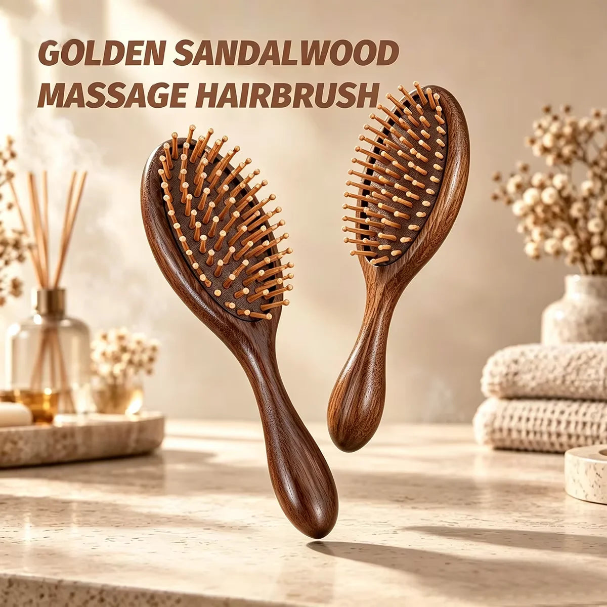 Wood Air Cushion Hair Brush – Detangling Scalp Massage Comb