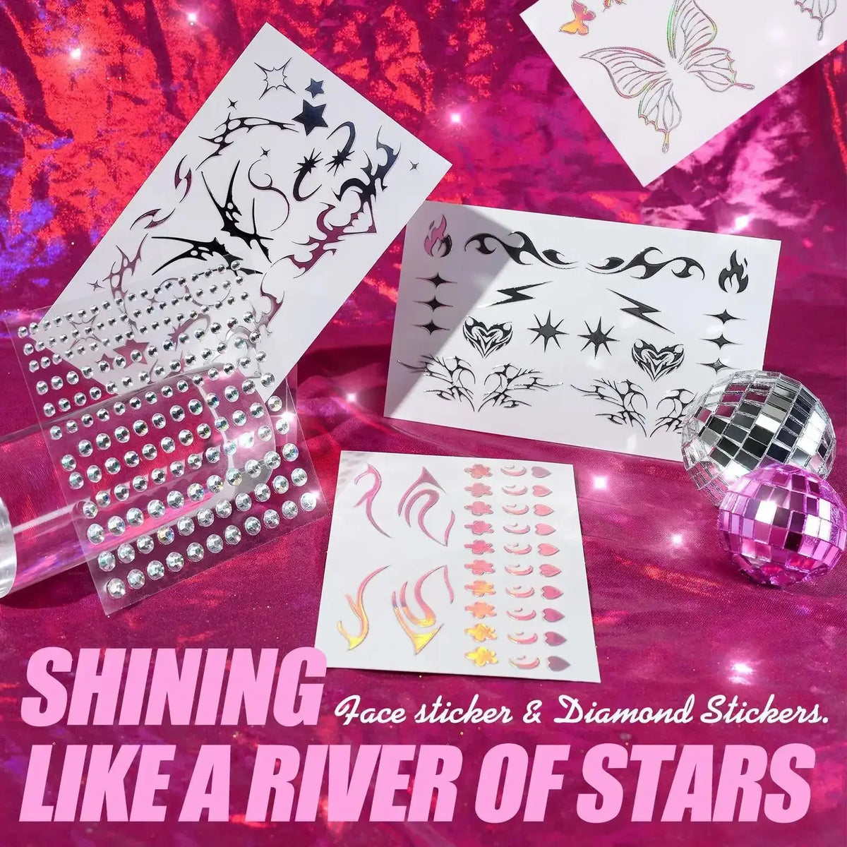 MLSMILE 3D Laser Face Tattoo Stickers | Eye Makeup Beauty