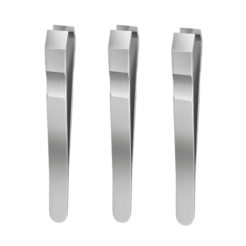 Wide Flat Mouth Stainless Steel Eyebrow & Beard Tweezers