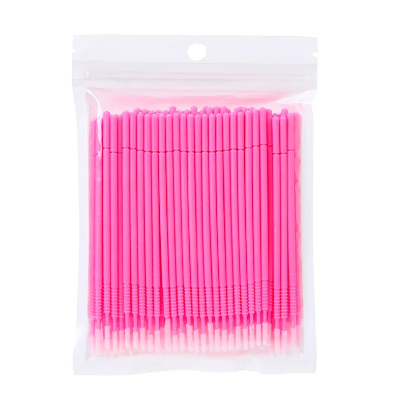 100pcs Microbrush Eyelash Extension Applicator Brushes Lash Applicator Brush PRIMED 100pcs pink