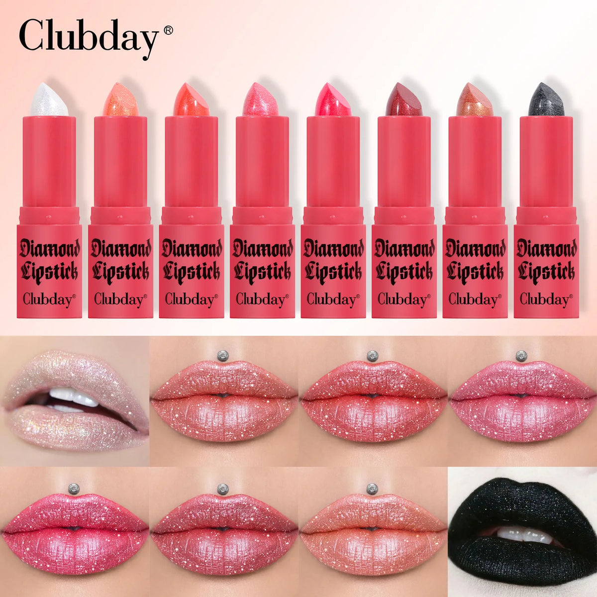 MISS ROSE Diamond Lip Gloss – Glass Shine, Neutral Pink Shades Lip Gloss PRIMED
