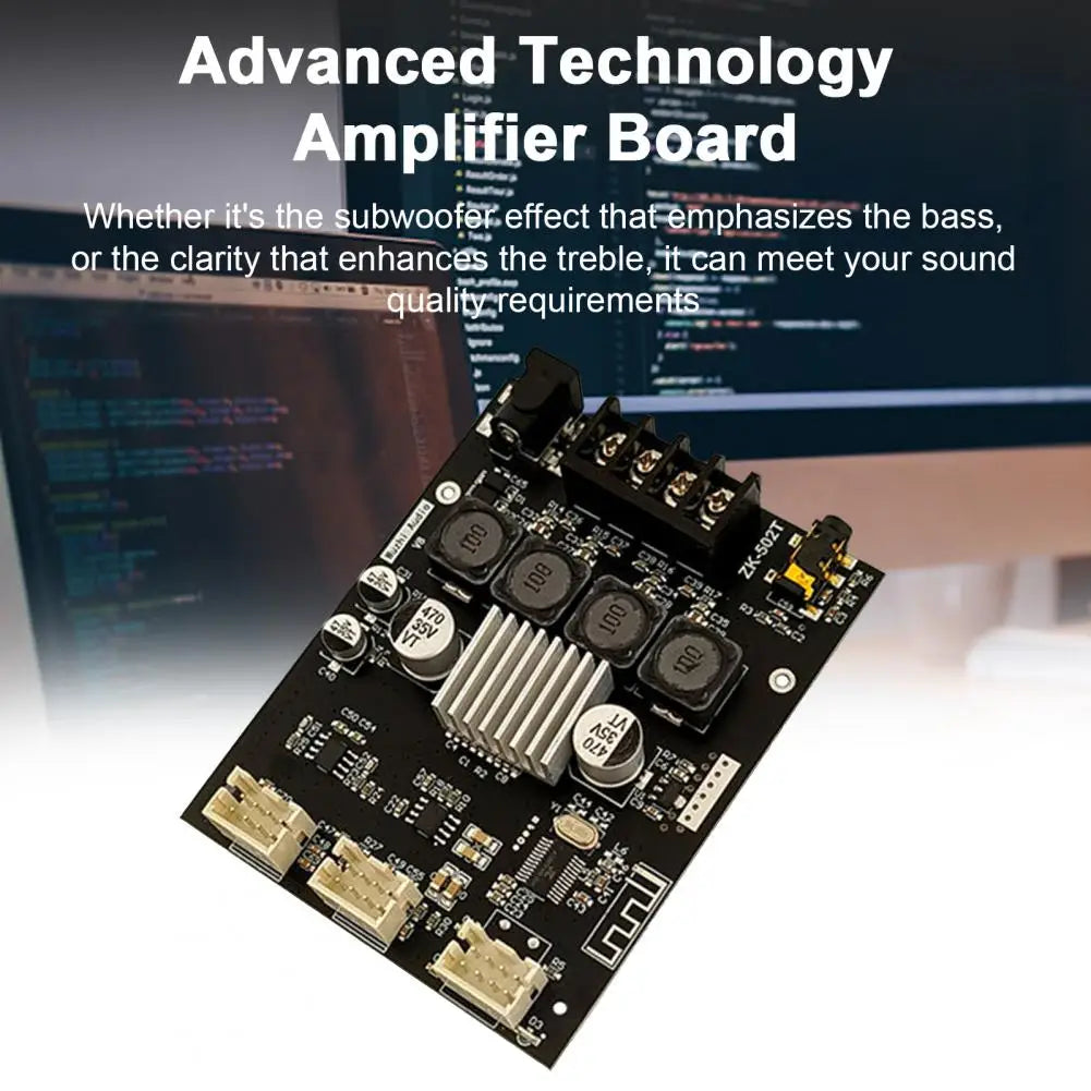 ZK-502T Stereo Amplifier Board 50W×2 Dual Channel Bluetooth Stereo Amplifier Board PRIMED