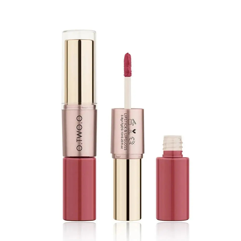 O.TWO.O 2-in-1 Matte Lipstick & Lip Gloss – 12 Colors Matte Lip Gloss PRIMED
