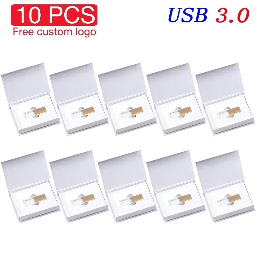 10-Pack 128GB Crystal USB 3.0 Flash Drives – Free Custom Logo USB Flash Drive PRIMED 4GB Gold with box China Mainland