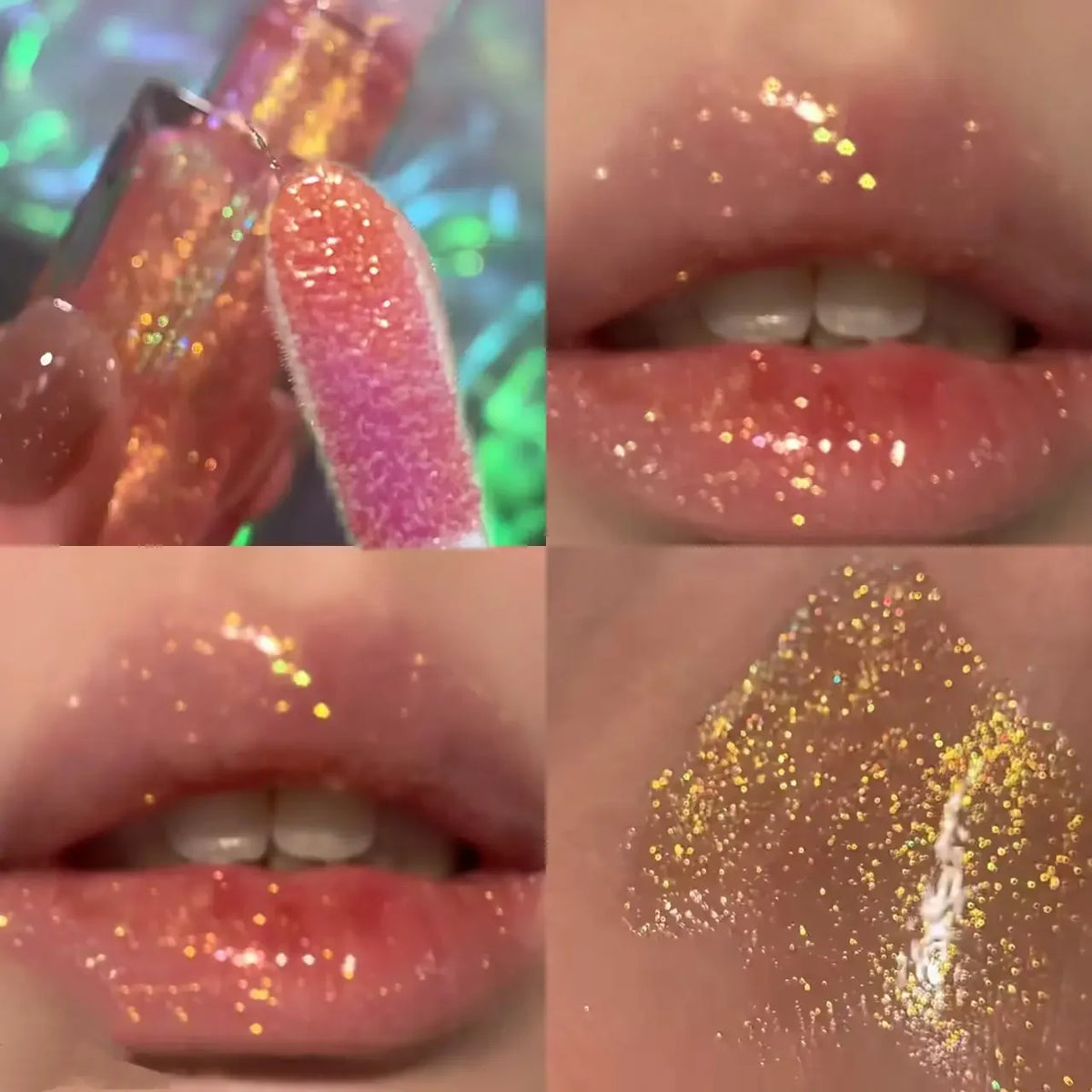 Pink Glitter Lip Gloss – Shimmer Mirror Lip Glaze & Tint Glitter Lip Gloss PRIMED