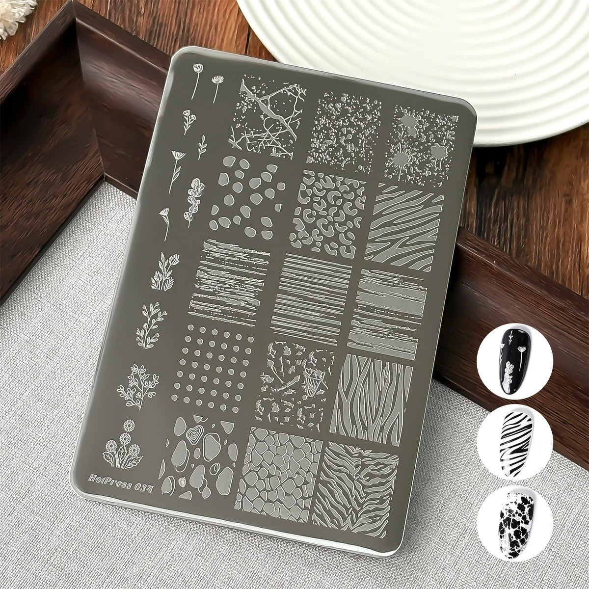 Vintage Lace Nail Stamping Plate – Flowers, Bow & Lace Art