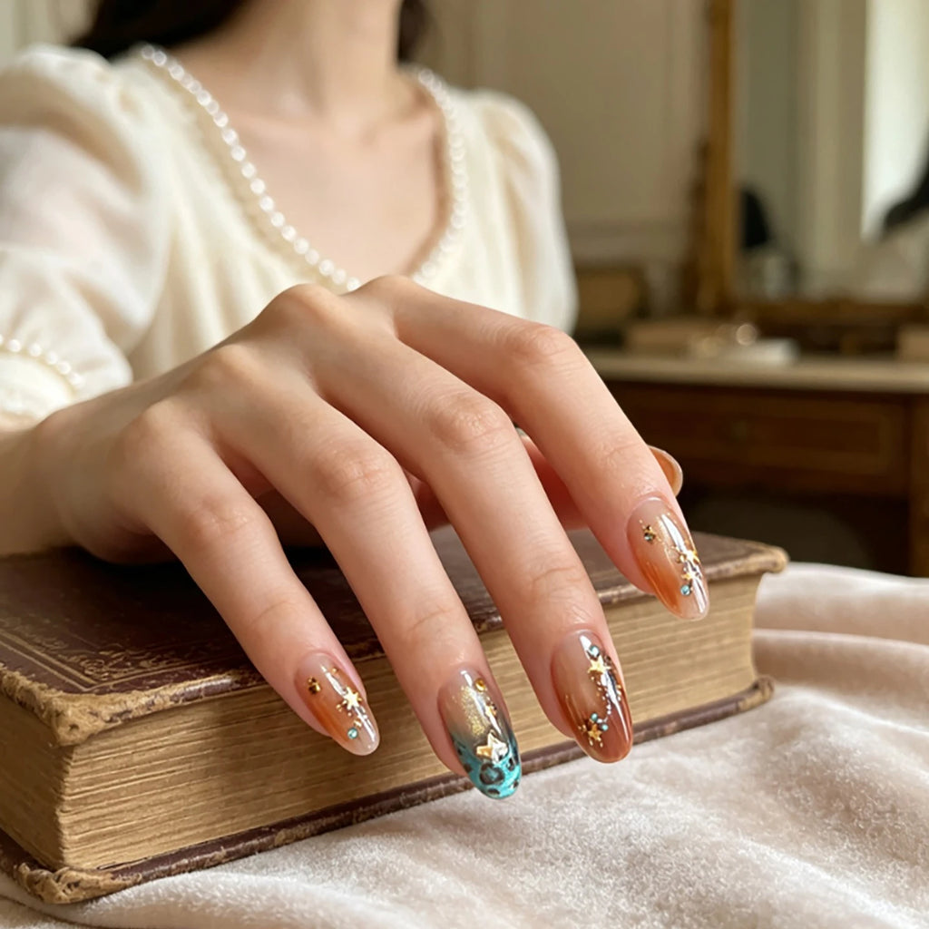Leopard Amber Nail Stickers – Self-Adhesive Nail Art Decals Nail Art Stickers PRIMED