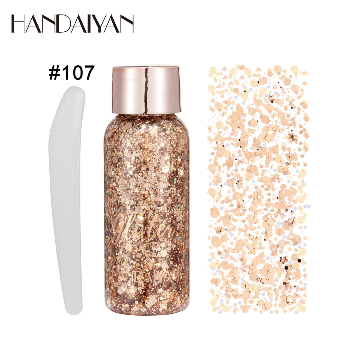 HANDAIYAN 9-Shade Glitter Gel for Face, Body, Hair & Nails Glitter Body Gel PRIMED 107 32g