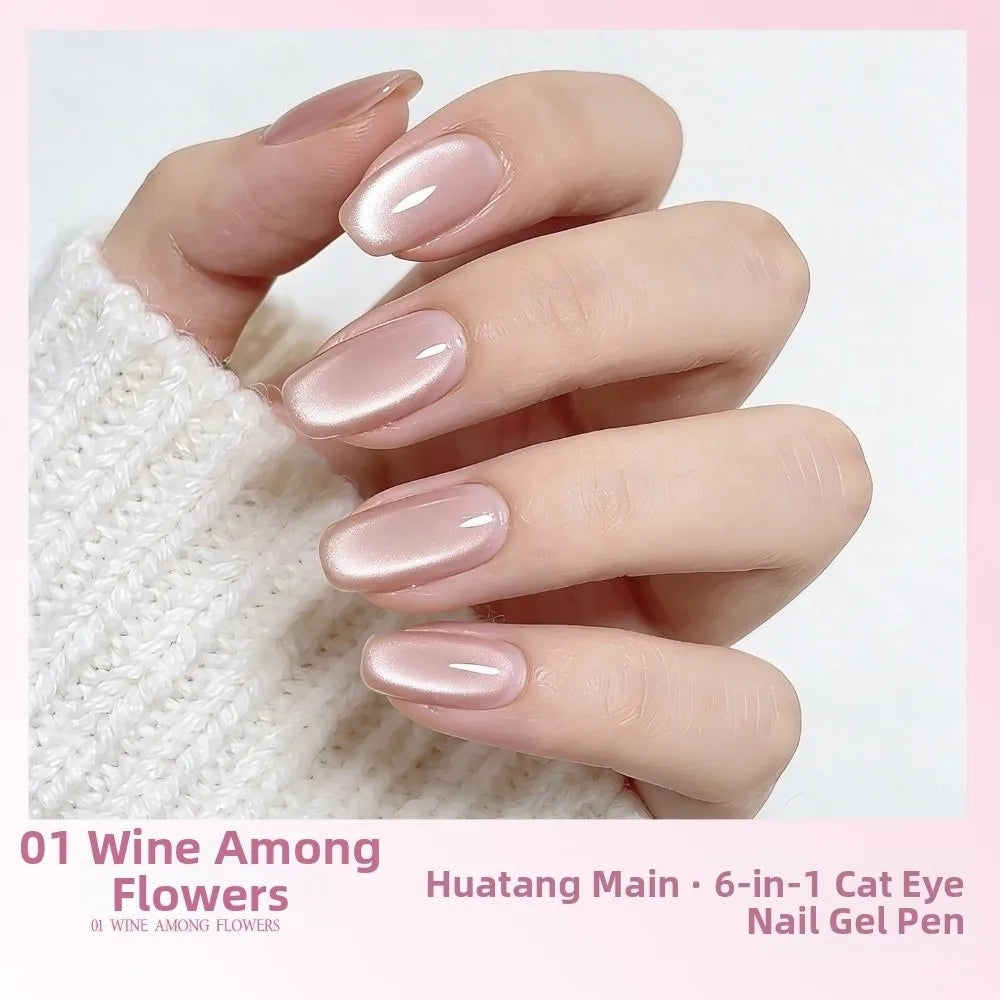 Magnetic Cat Eye Gel Nail Pen – 6-in-1 Waterproof Nail Art