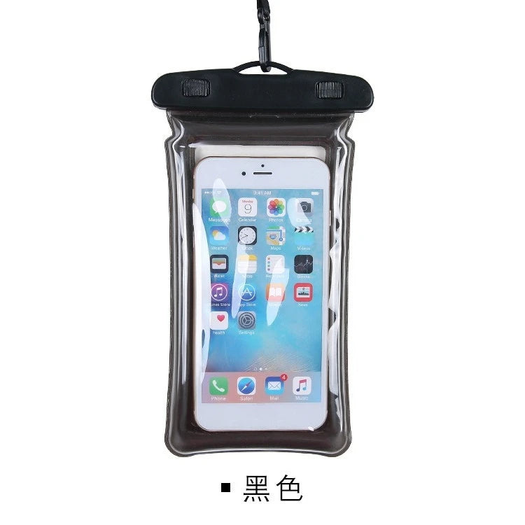 Waterproof Phone Pouch Touchscreen Dry Bag for Swimming Waterproof Phone Pouch PRIMED Black PVC Case & Strap