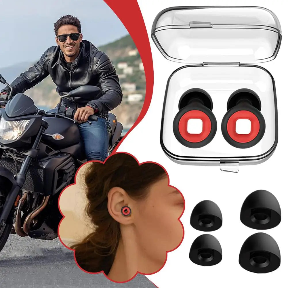 Silicone Noise Reduction Earplugs – Motorcycle & Sleep Use
