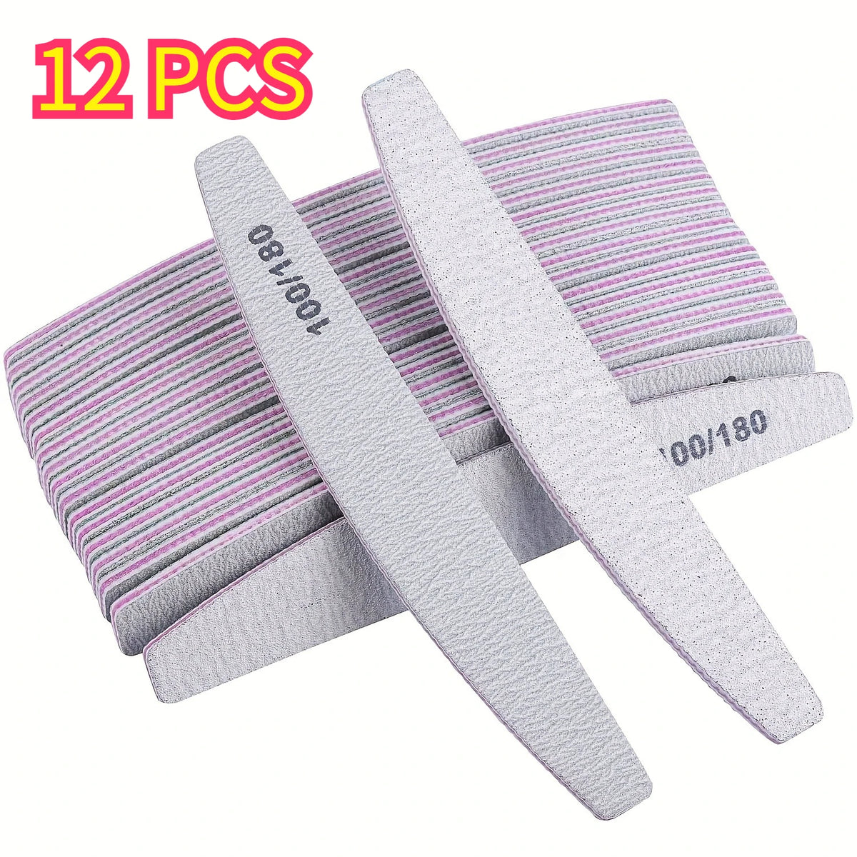 Professional Nail Files 10/25 Pcs Double Sided Emery Board 100/180 Grit
