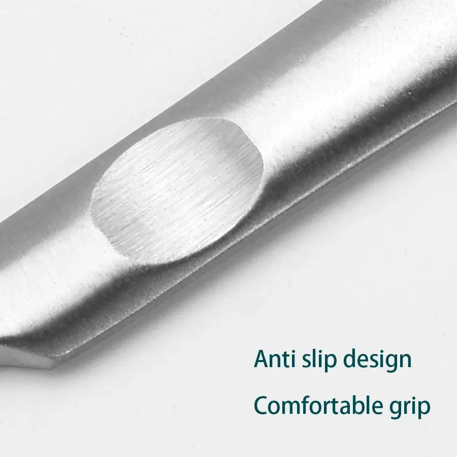 V-Shaped Stainless Steel Cuticle Pusher & Nail Scrubber Tool