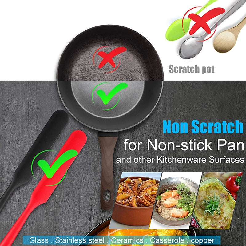 LMETJMA Silicone Jar Spatula – Heat Resistant Baking Scraper Silicone Jar Spatula PRIMED