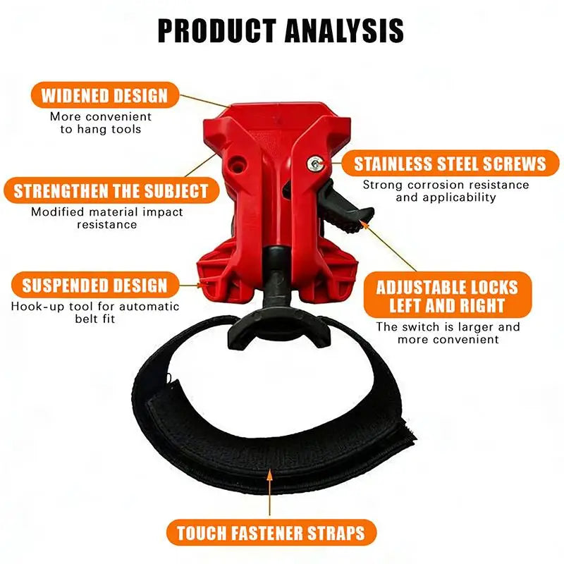 Quick-Release Drill Holder Belt Clip | Self-Locking Tool Organizer