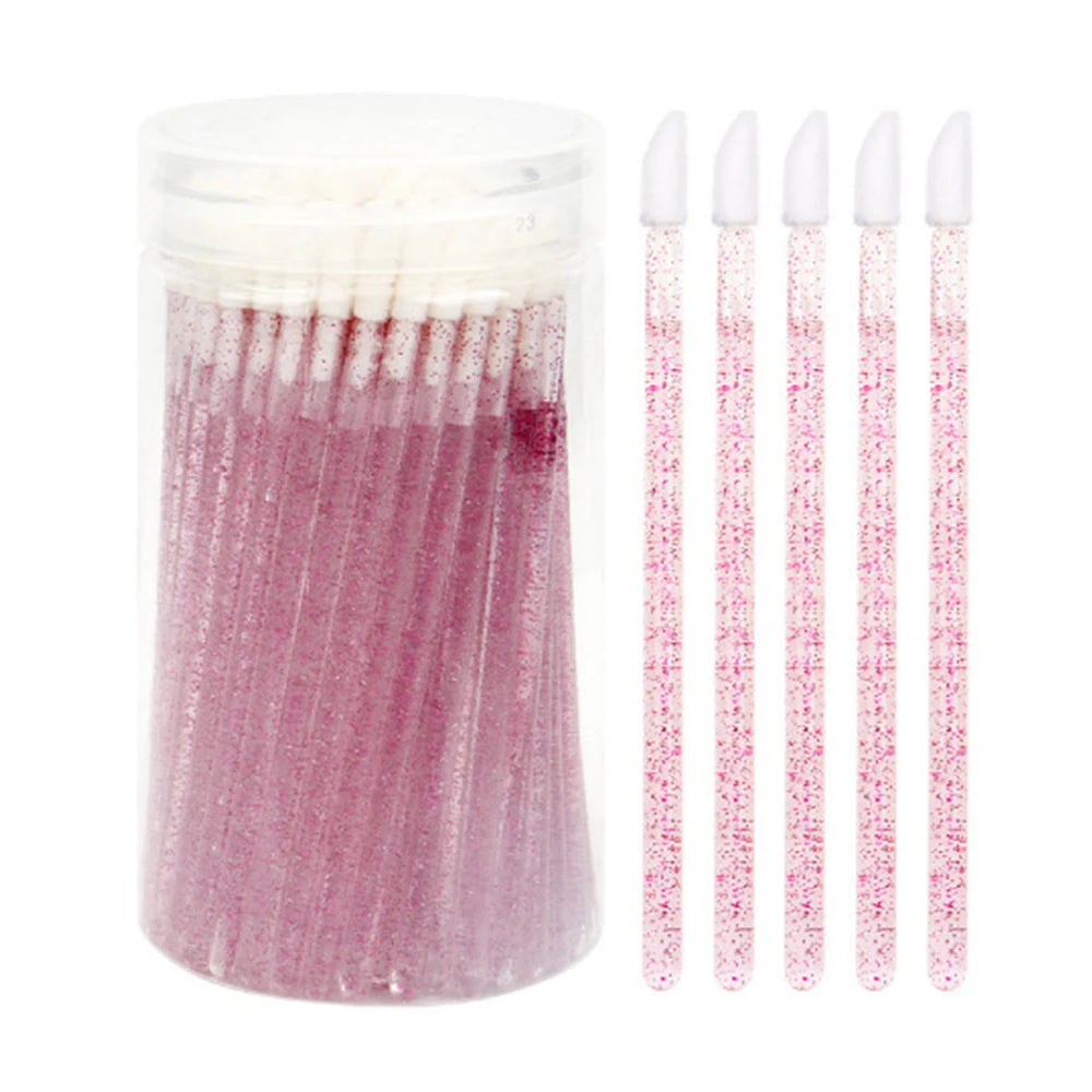 100 Pcs Disposable Lip Brushes & Mascara Wands | Crystal Tip