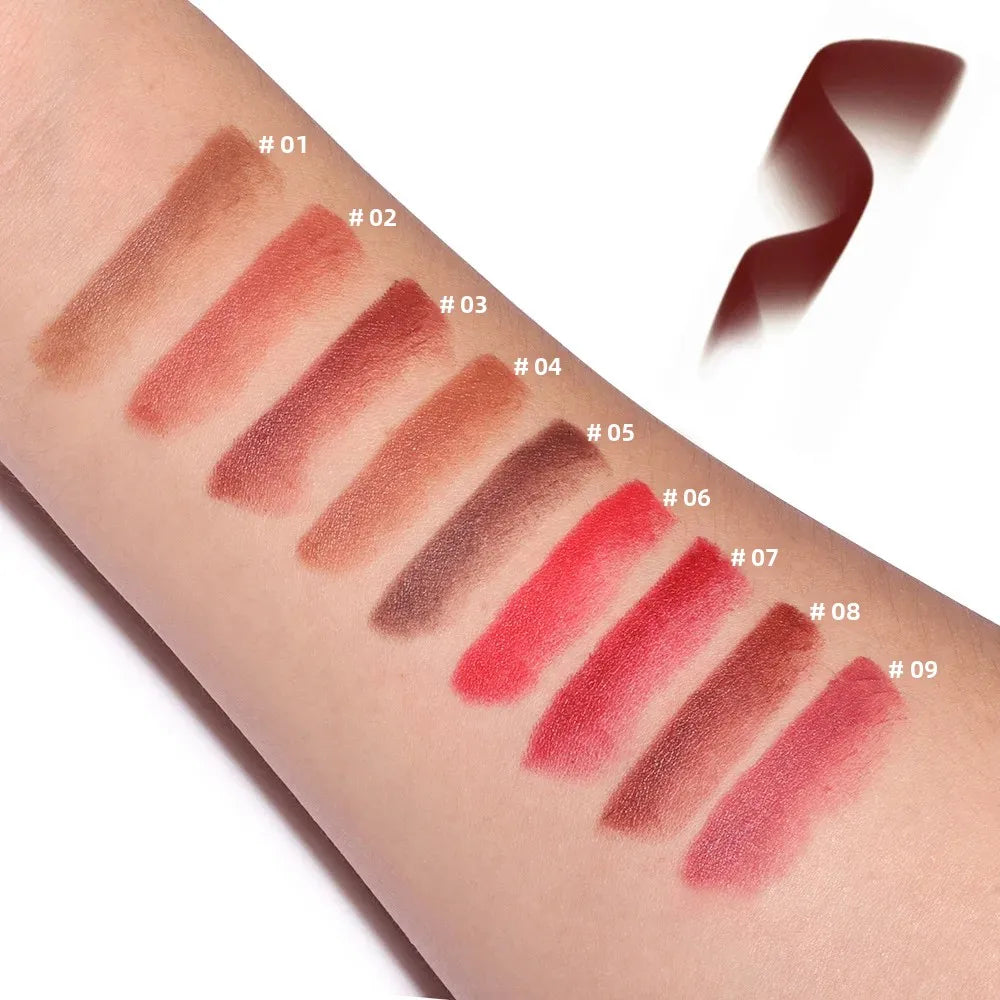DUNUF 9-Color Matte Velvet Gradient Lip Liner & Lipstick Lip Liner Lipstick PRIMED