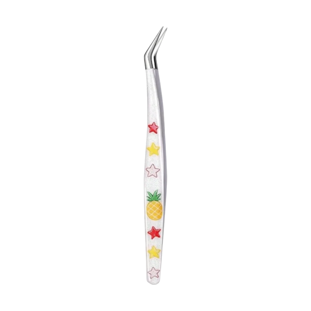 Precision Scrapbook Tweezers – Curved Tip & Glitter Resin Handle