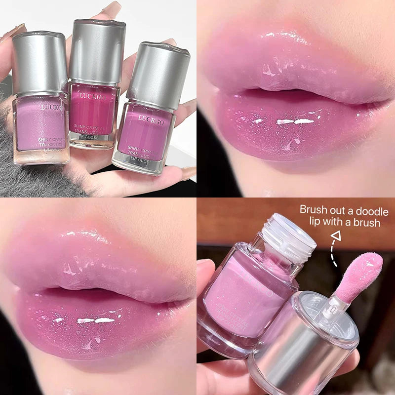 Crystal Clear Lip Gloss Oil – Mirror Shine, Hydrating Glaze Lip Gloss Oil PRIMED