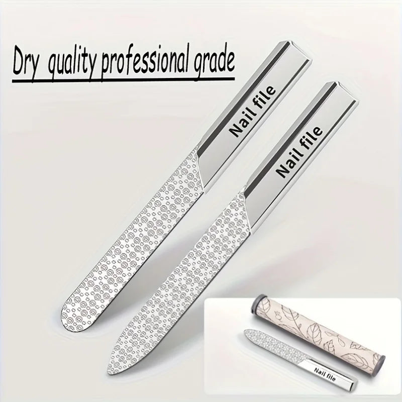 Professional Double-Sided Stainless Steel Nail File | Manicure Tool