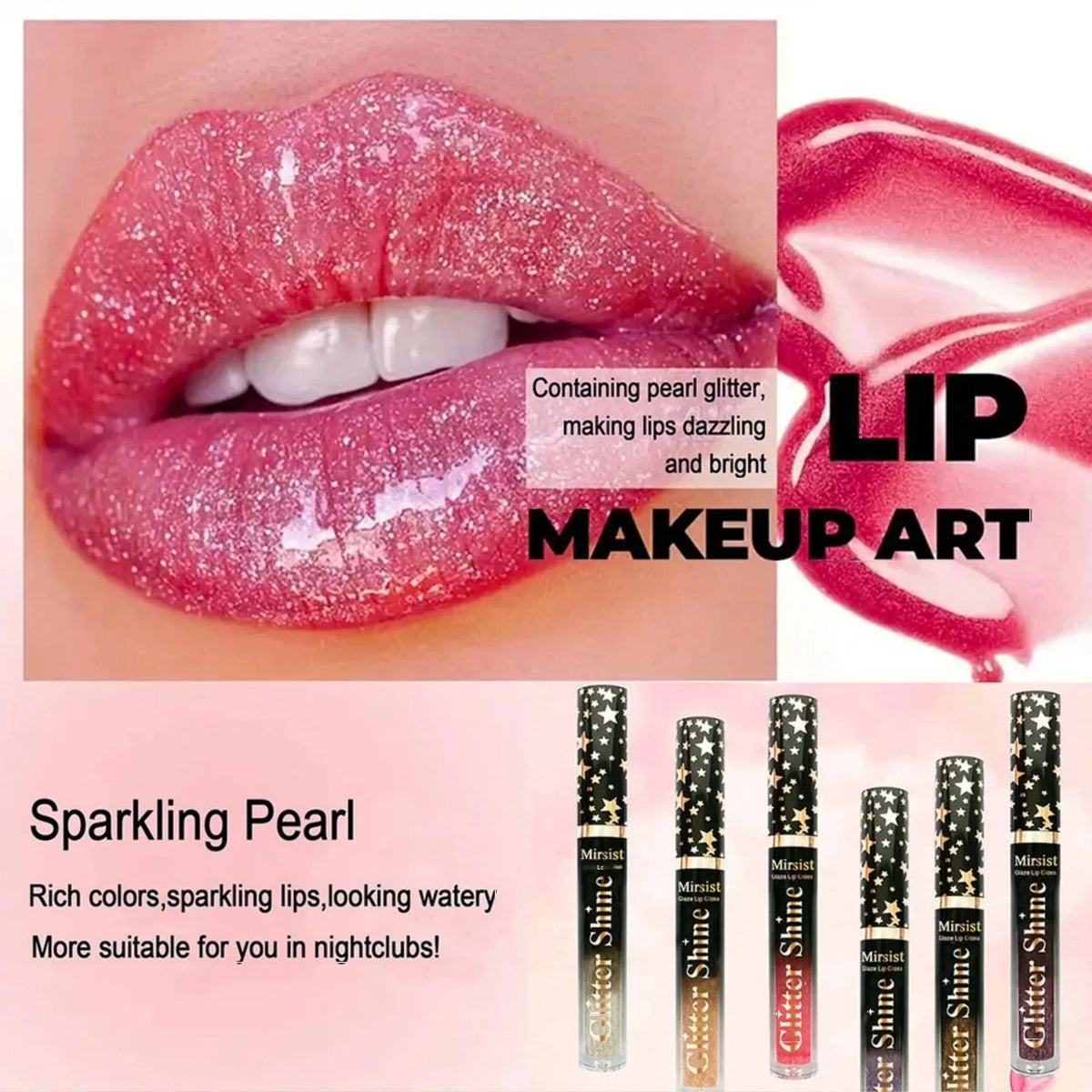 6-Piece Pearl Lip Glaze Set – Hydrating Liquid Lipstick Gloss Liquid Lip Gloss Set PRIMED