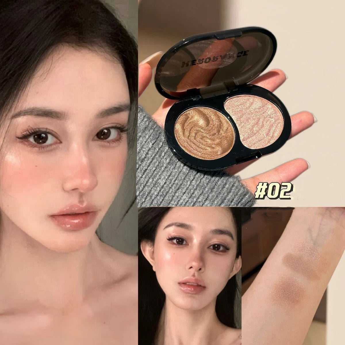 Shimmer Eyeshadow Palette – Obsidian Night Glitter Smoky Eye