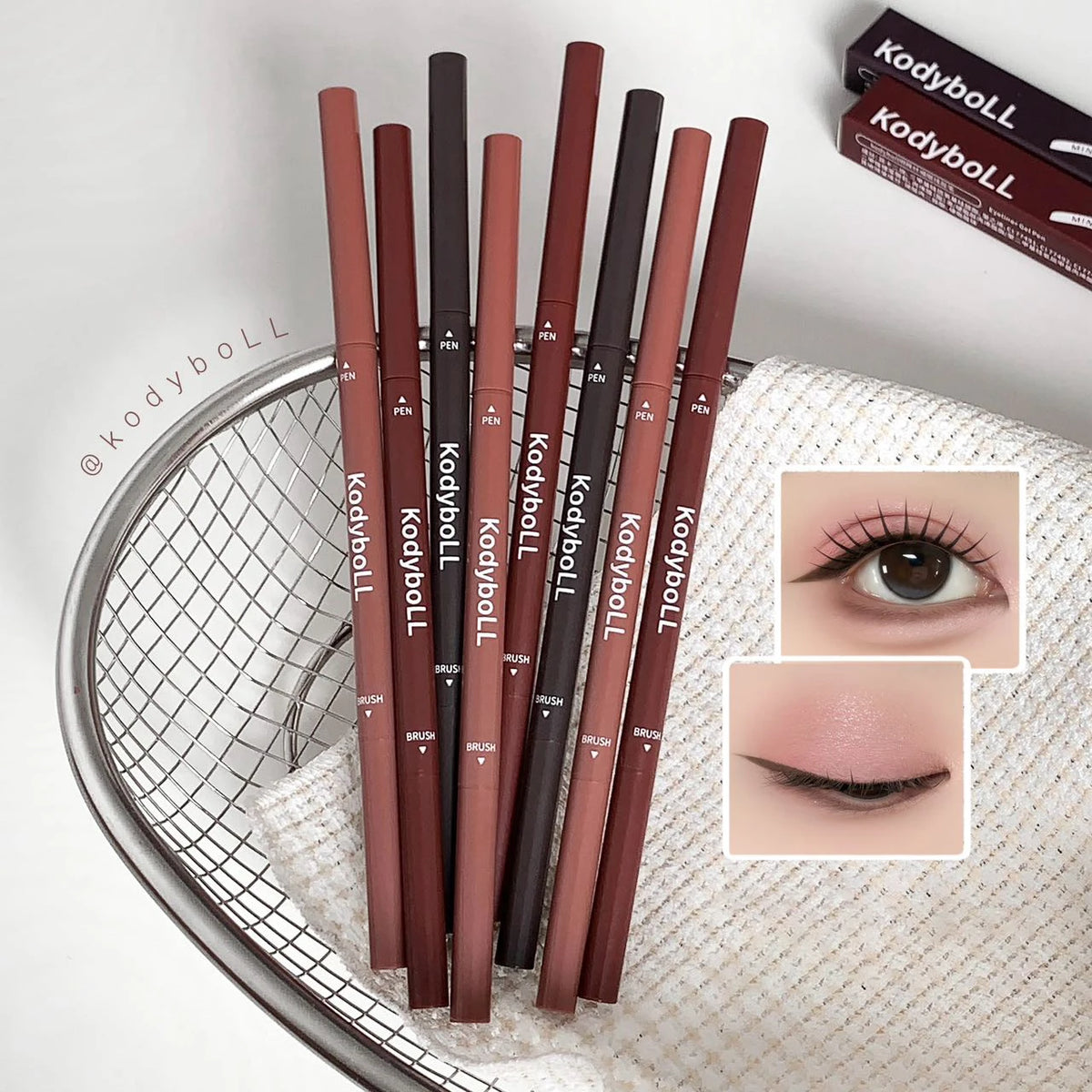 Waterproof Gel Eyeliner Pencil – Black, Pink & Brown