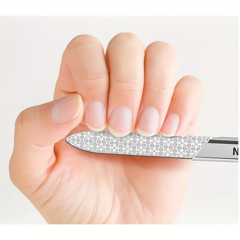 Professional Double-Sided Stainless Steel Nail File | Manicure Tool