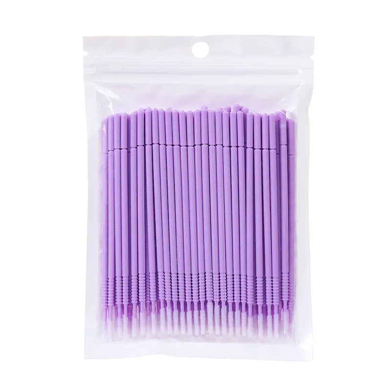 100pcs Microbrush Eyelash Extension Applicator Brushes Lash Applicator Brush PRIMED 100pcs purple