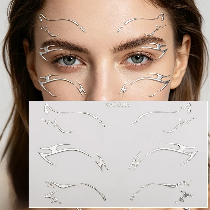 Holographic Laser Eyeliner Stickers – Waterproof Face Art Decals
