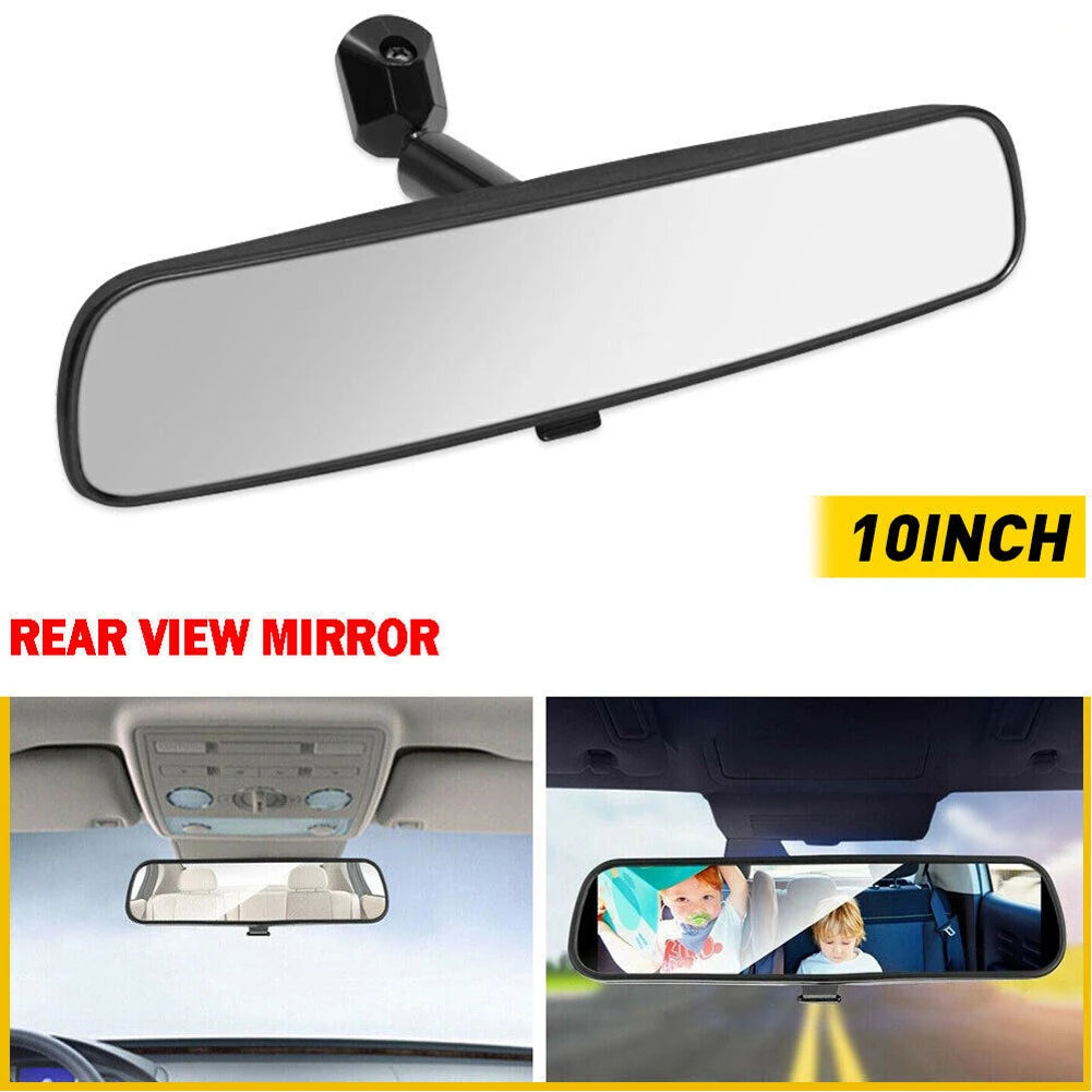 10-Inch Interior Rearview Mirror – Wide View ABS Black Interior Rearview Mirror PRIMED