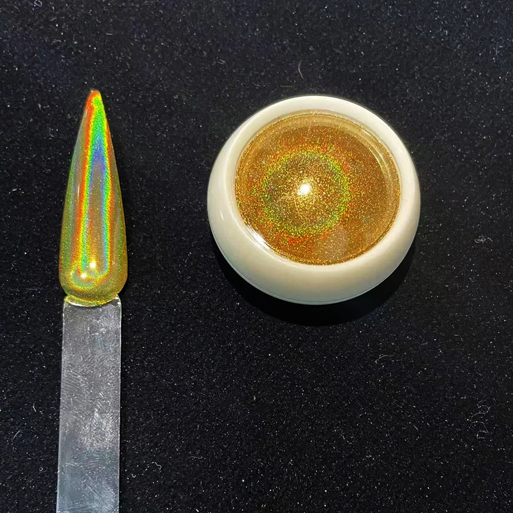 Holographic Nail Glitter Powder – Chrome Mirror Pigment Dust