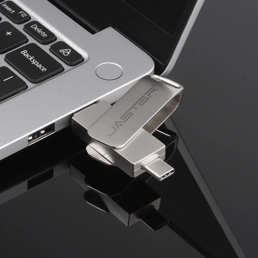 JASTER 2-in-1 Type-C USB Flash Drive 8GB–64GB Metal Stick USB Flash Drive PRIMED