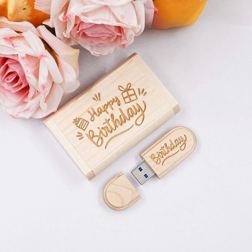 20pcs Wood USB 3.0 Flash Drives Custom Logo 4GB–64GB Bulk USB Flash Drive PRIMED