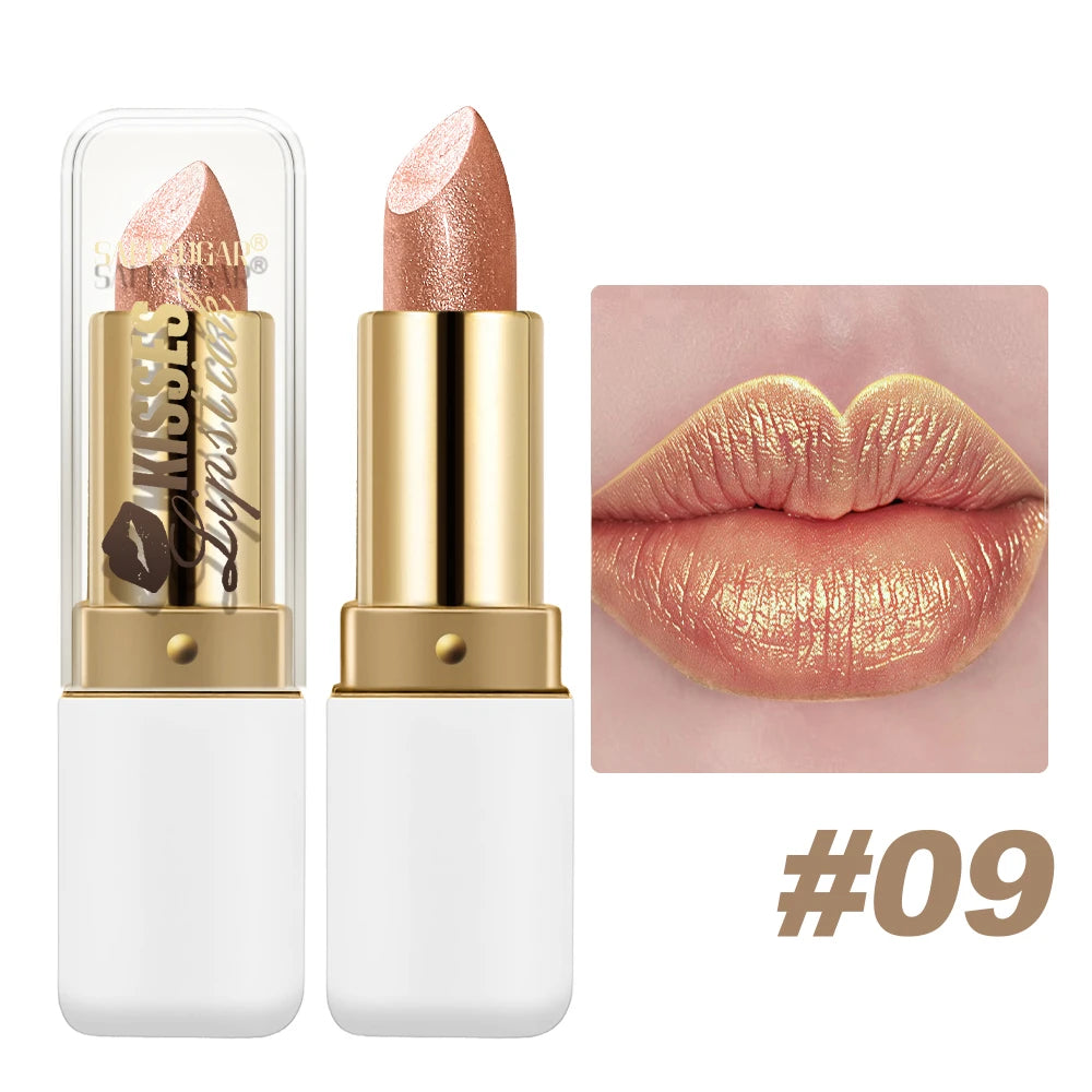 SAM SUGAR Metallic Matte Lipstick – Waterproof Pearlescent Gloss