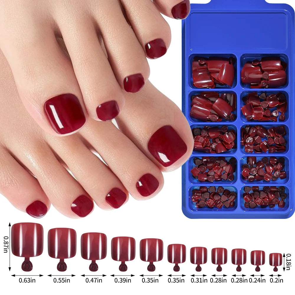 120Pcs French Press-On Toenails – Ultra-Thin Full Cover Acrylic