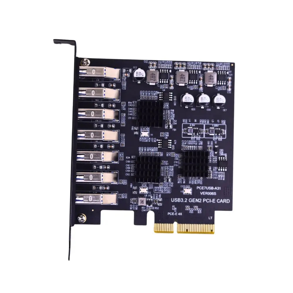 TISHRIC 7-Port USB 3.2 PCIe Expansion Card 10Gbps PCIE 4X PCIe USB Expansion Card PRIMED