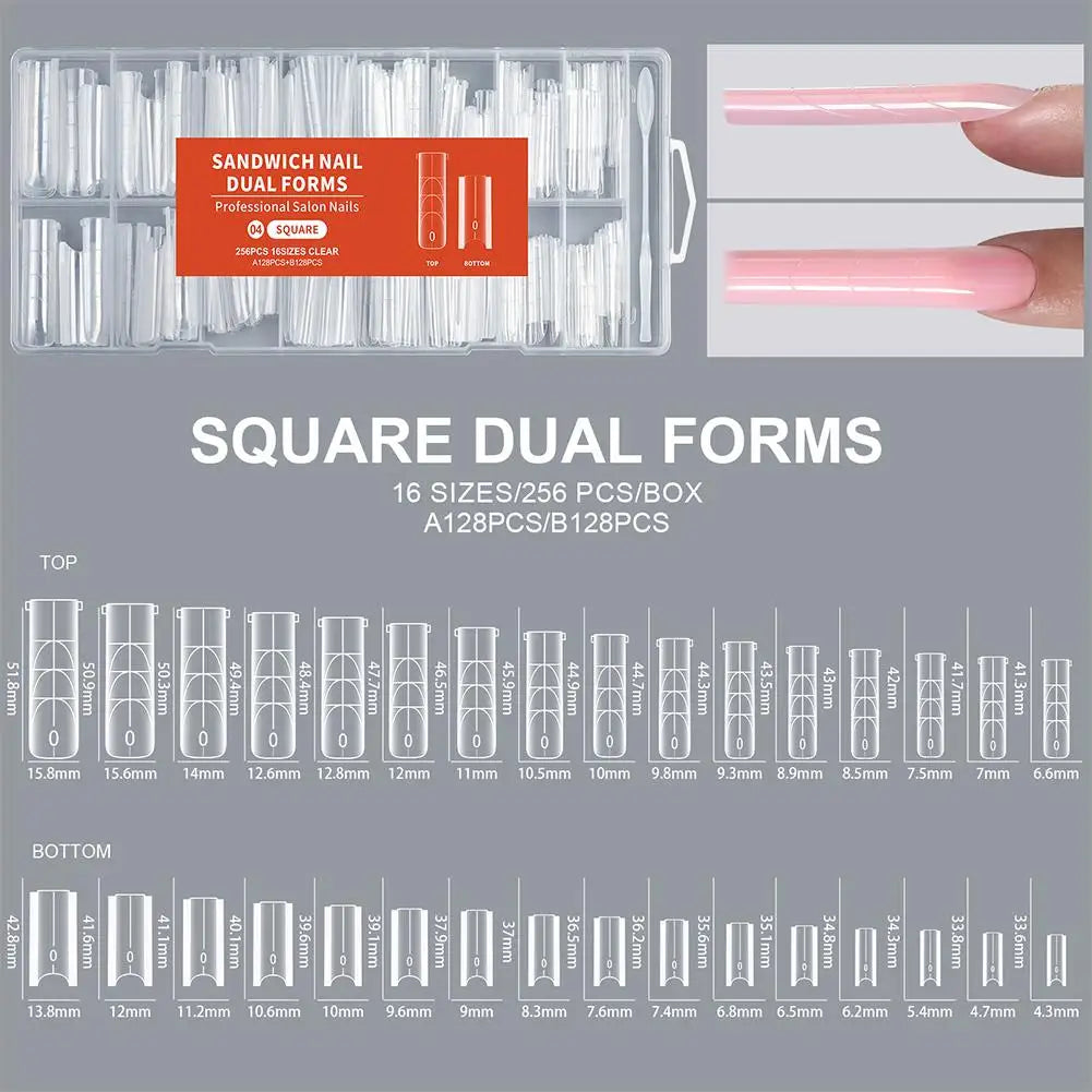 256Pcs Dual Form Nail Tips – Full Cover Nail Extension System